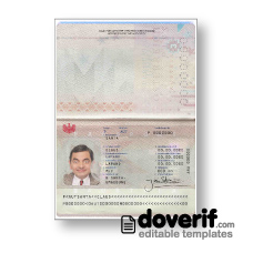 Austria passport photoshop template PSD